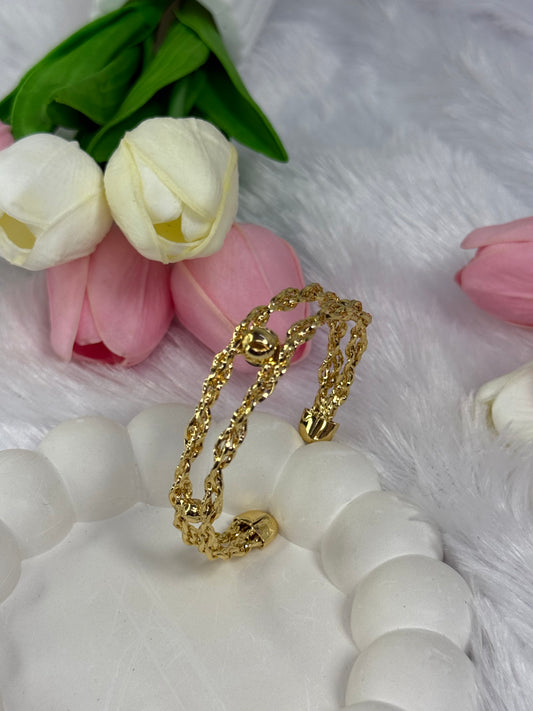 Gold-colored cuff bracelet | Adjustable Cuff