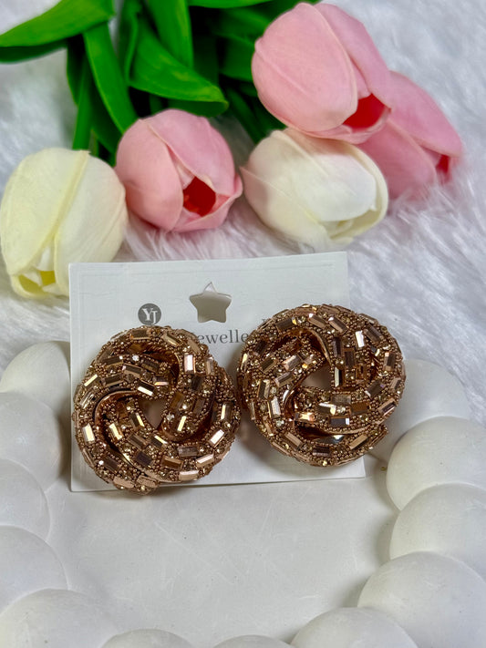 Spiral Shaped stoned earing