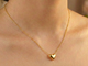 Gold-tone necklace double heart-shaped | Magnetic Pendant