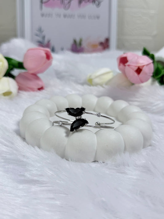 Adjustable Silver Crystal Butterfly Bracelet | Anti-Tarnish