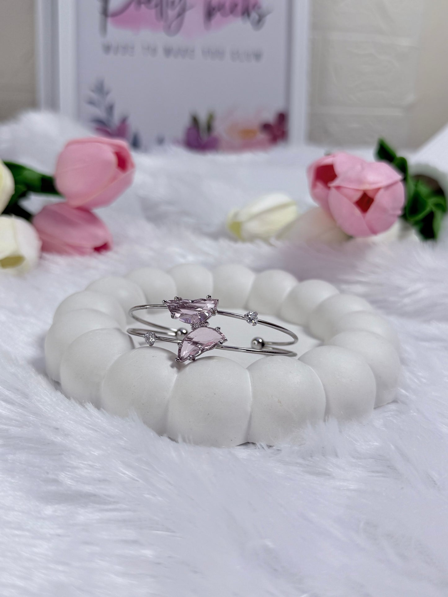 Adjustable Silver Crystal Butterfly Bracelet | Anti-Tarnish