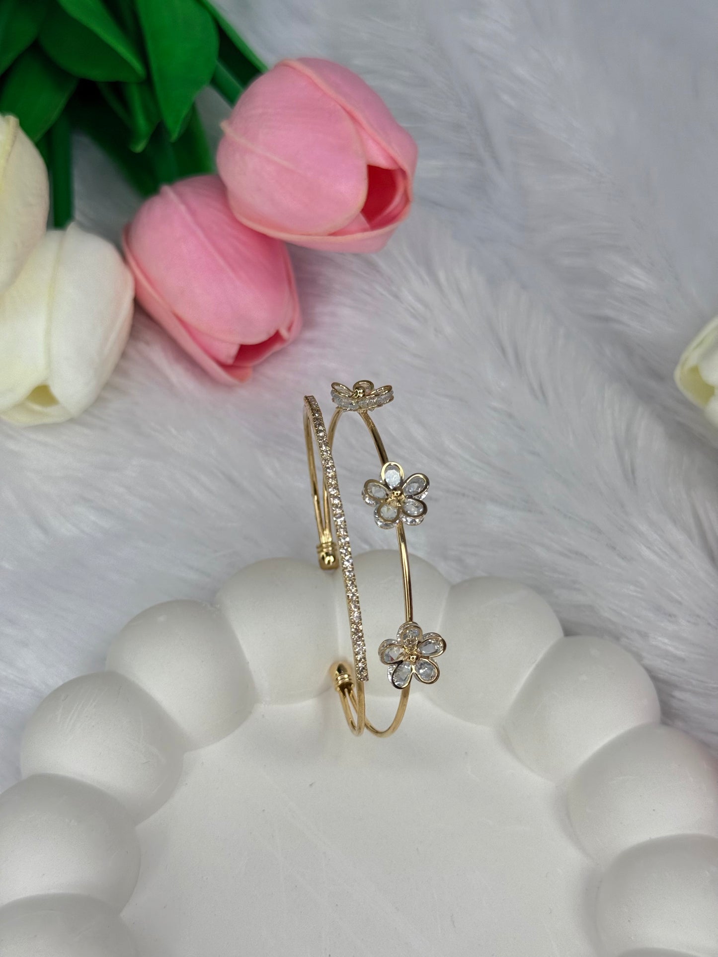 Adjustable Floral Bracelet | Anti-Tarnish