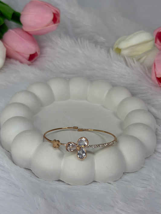 Tuberose Flower Bracelet with Gem stoned  | Adjustable Bracelet