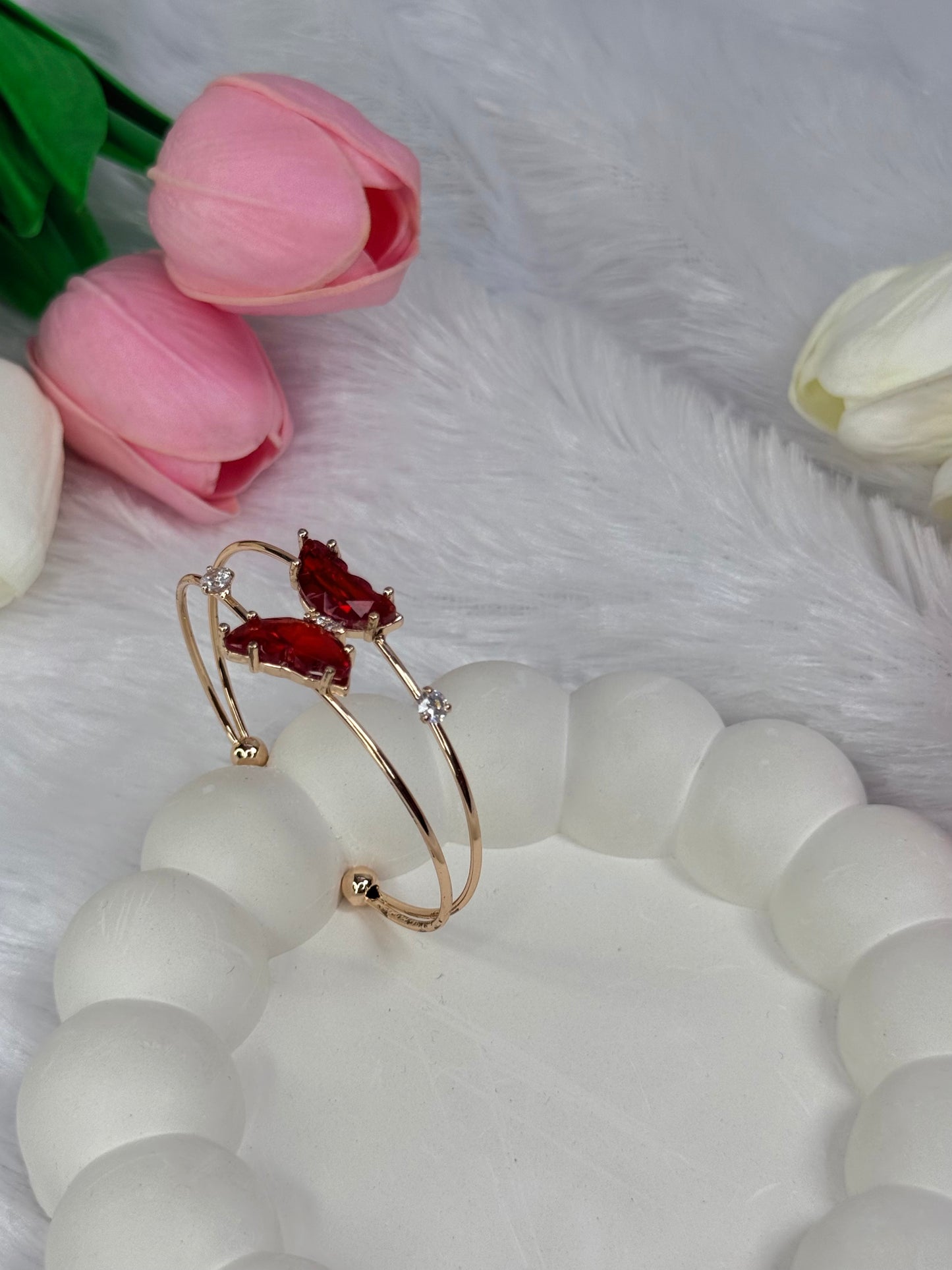 Gold Adjustable Crystal Butterfly Bracelet | Anti-Tarnish