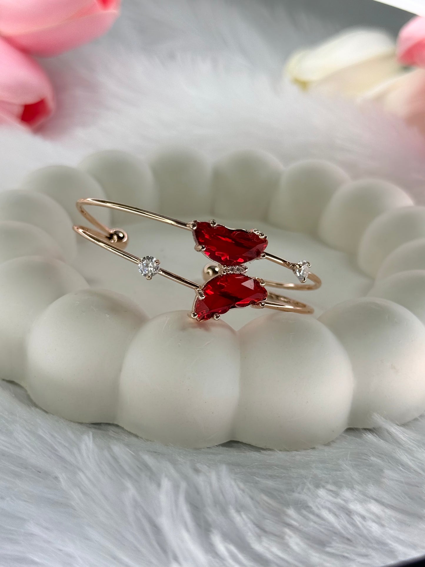 Gold Adjustable Crystal Butterfly Bracelet | Anti-Tarnish