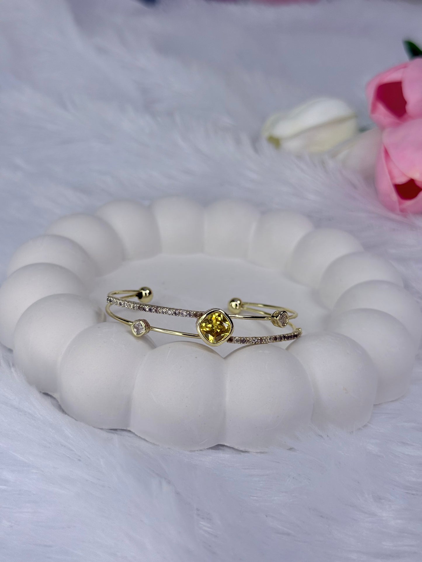 Aurora Gem Charm Adjustable Bracelet | Anti-Tarnish