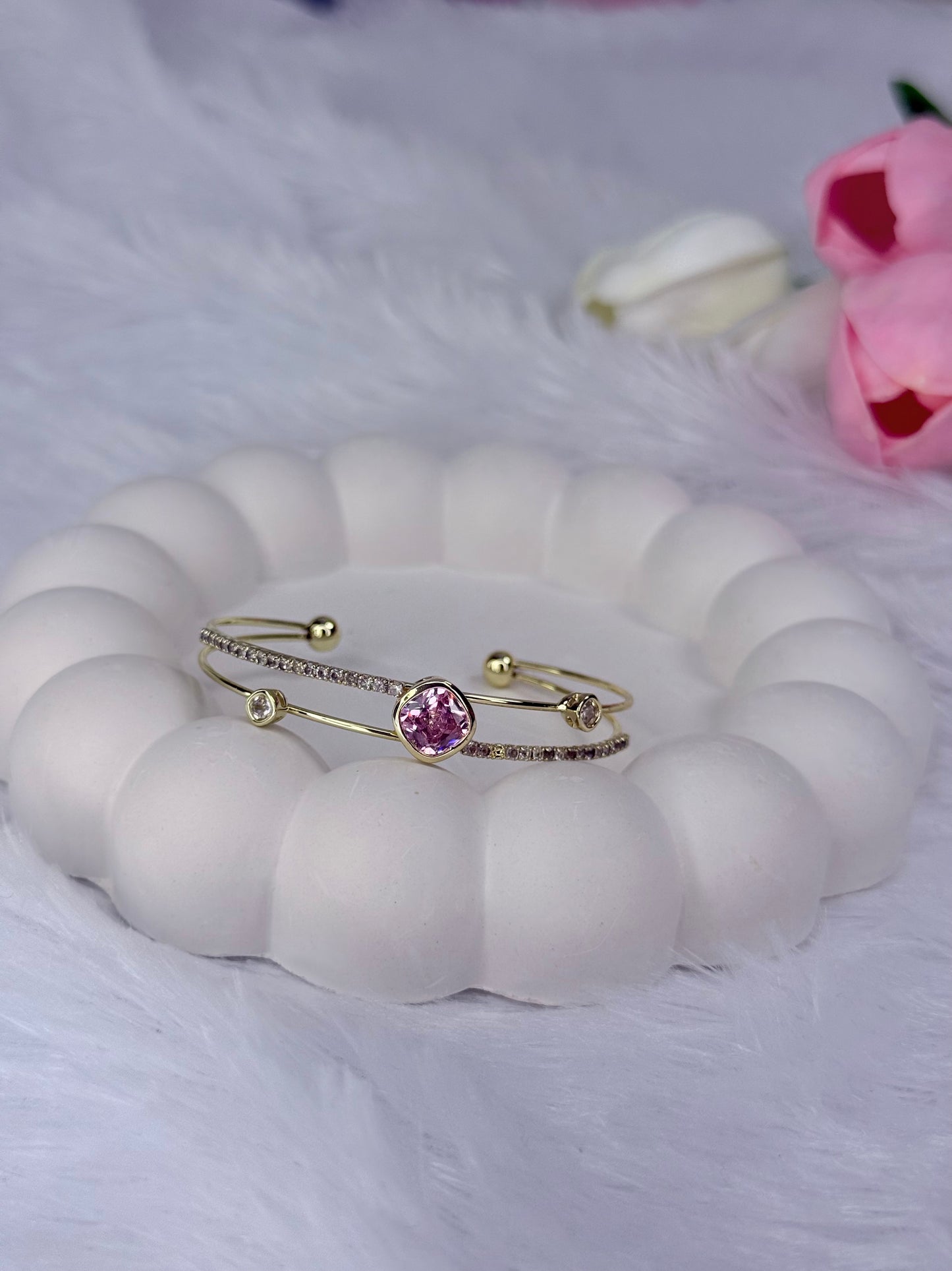 Aurora Gem Charm Adjustable Bracelet | Anti-Tarnish