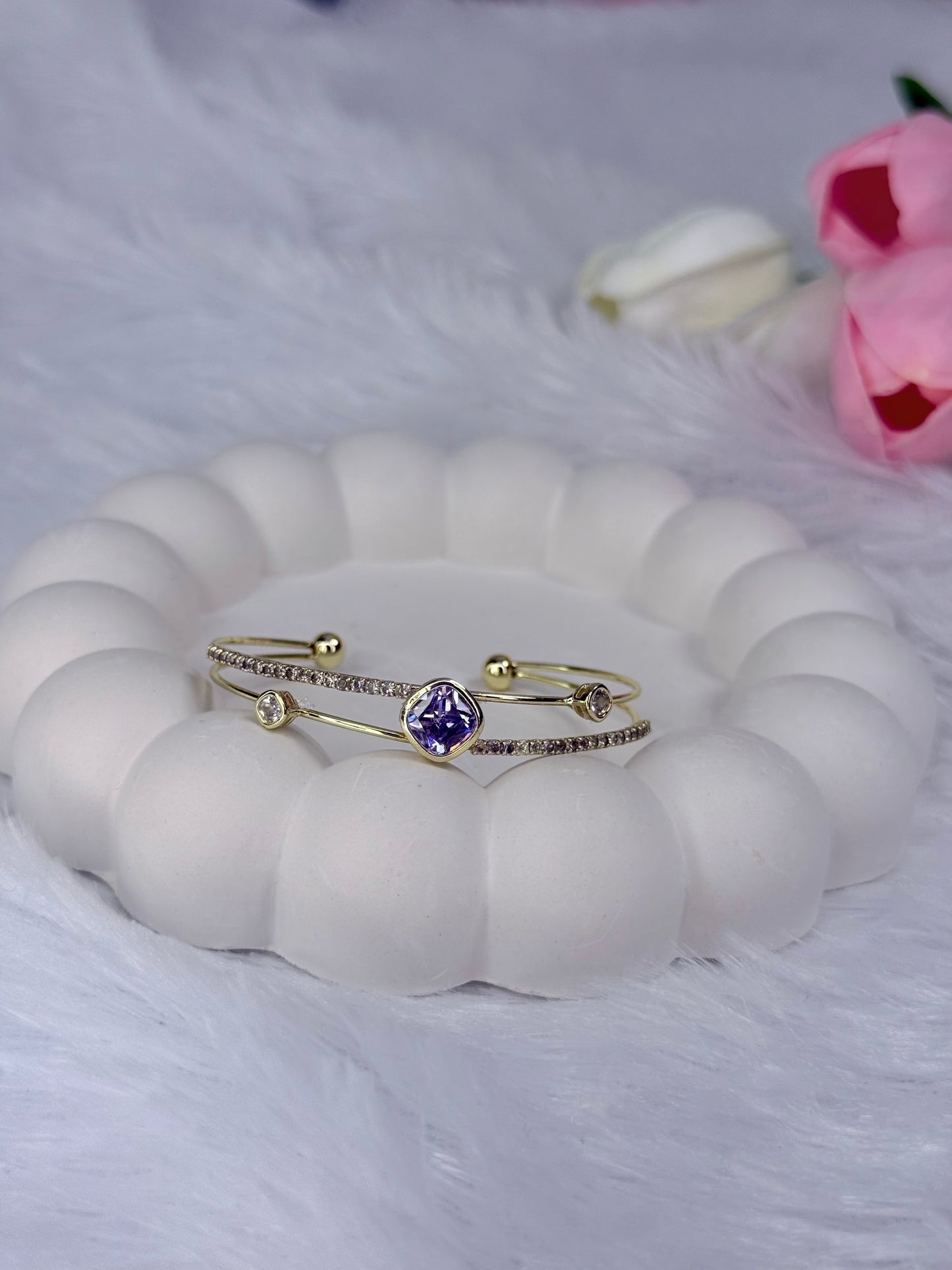 Aurora Gem Charm Adjustable Bracelet | Anti-Tarnish