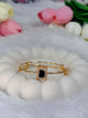 Gold Plated Square Gem stone Kada   | Adjustable