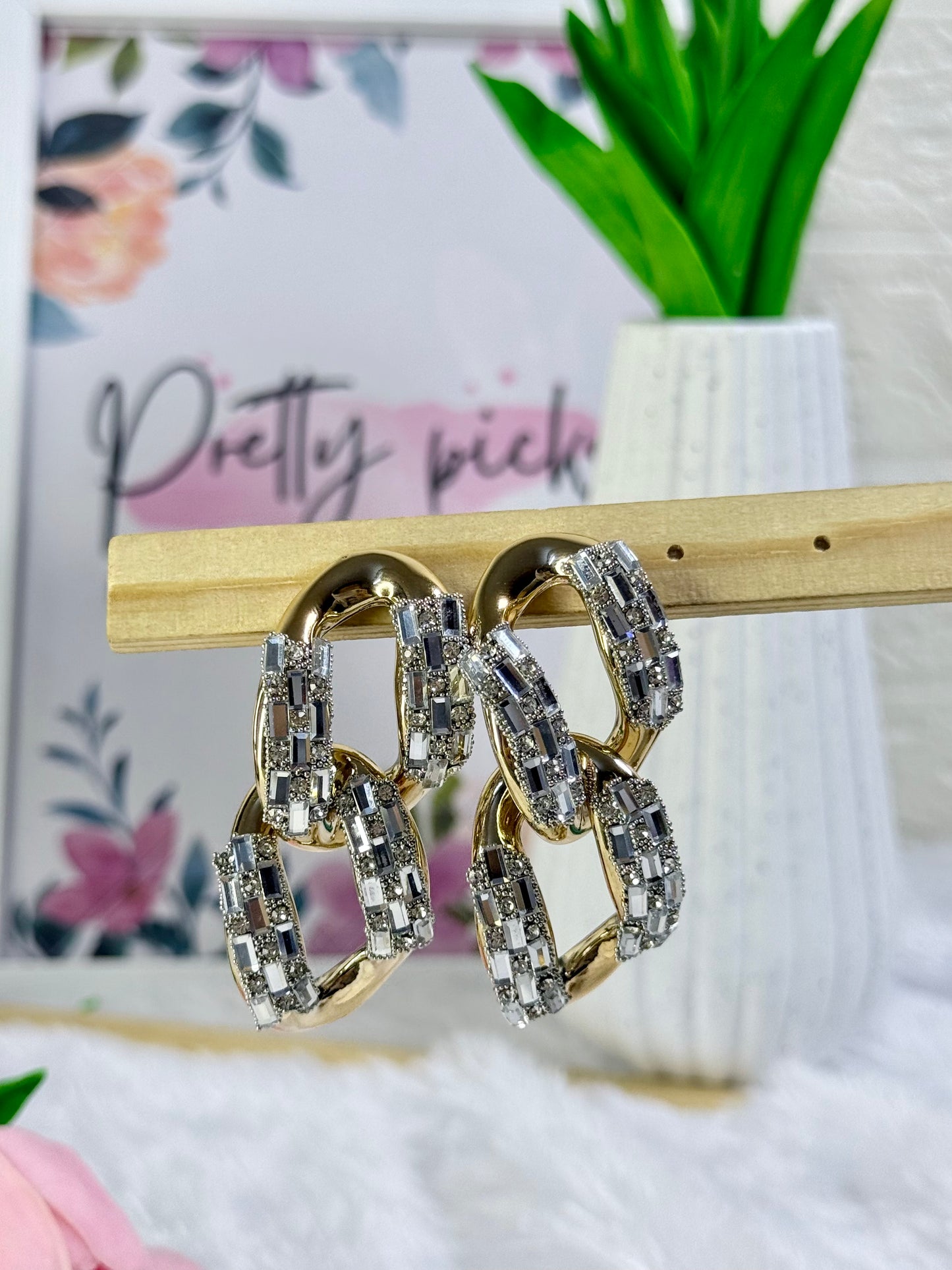 Crystal Double-Link Earring