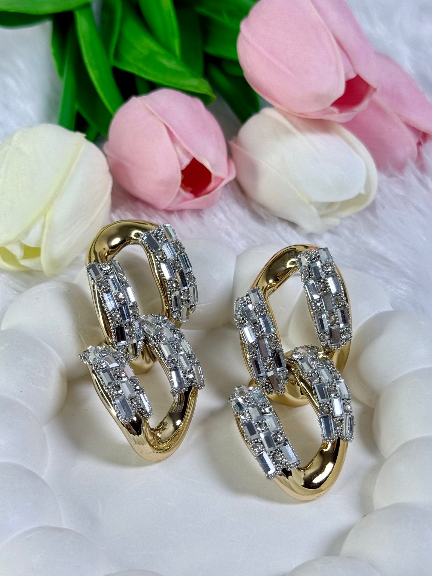 Crystal Double-Link Earring