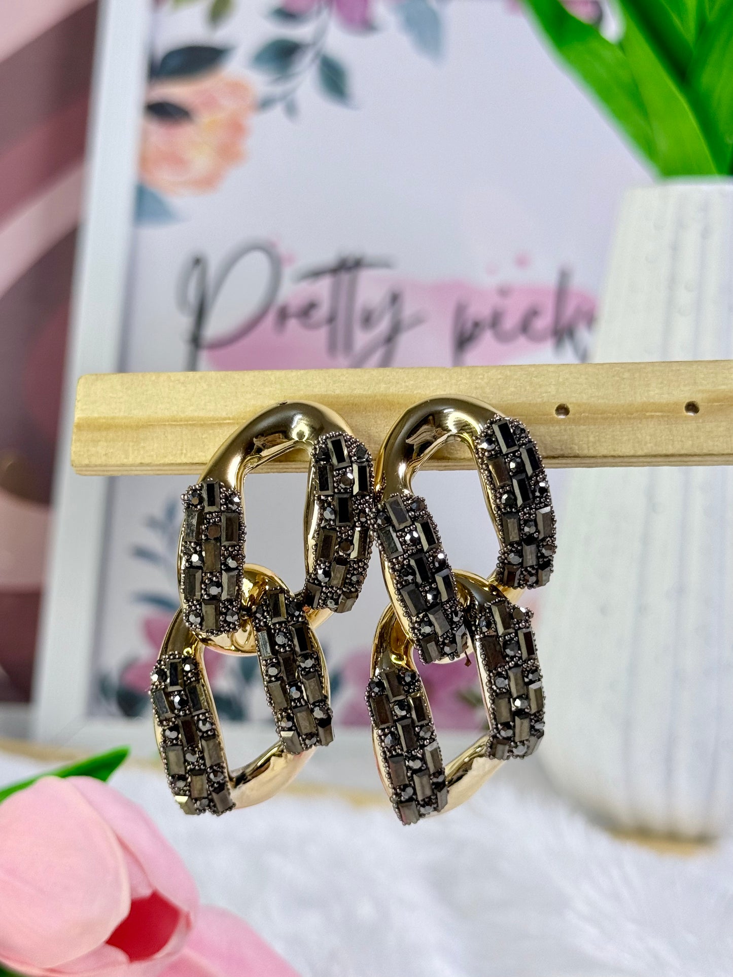 Crystal Double-Link Earring