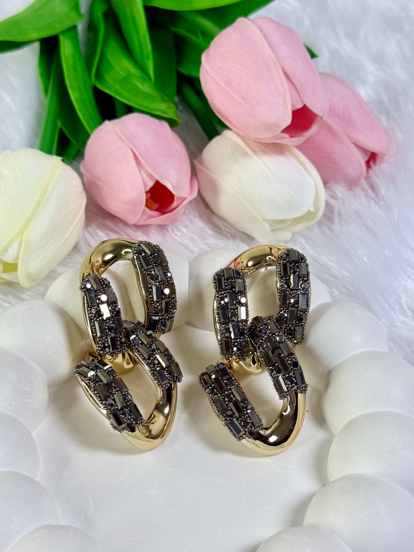 Crystal Double-Link Earring