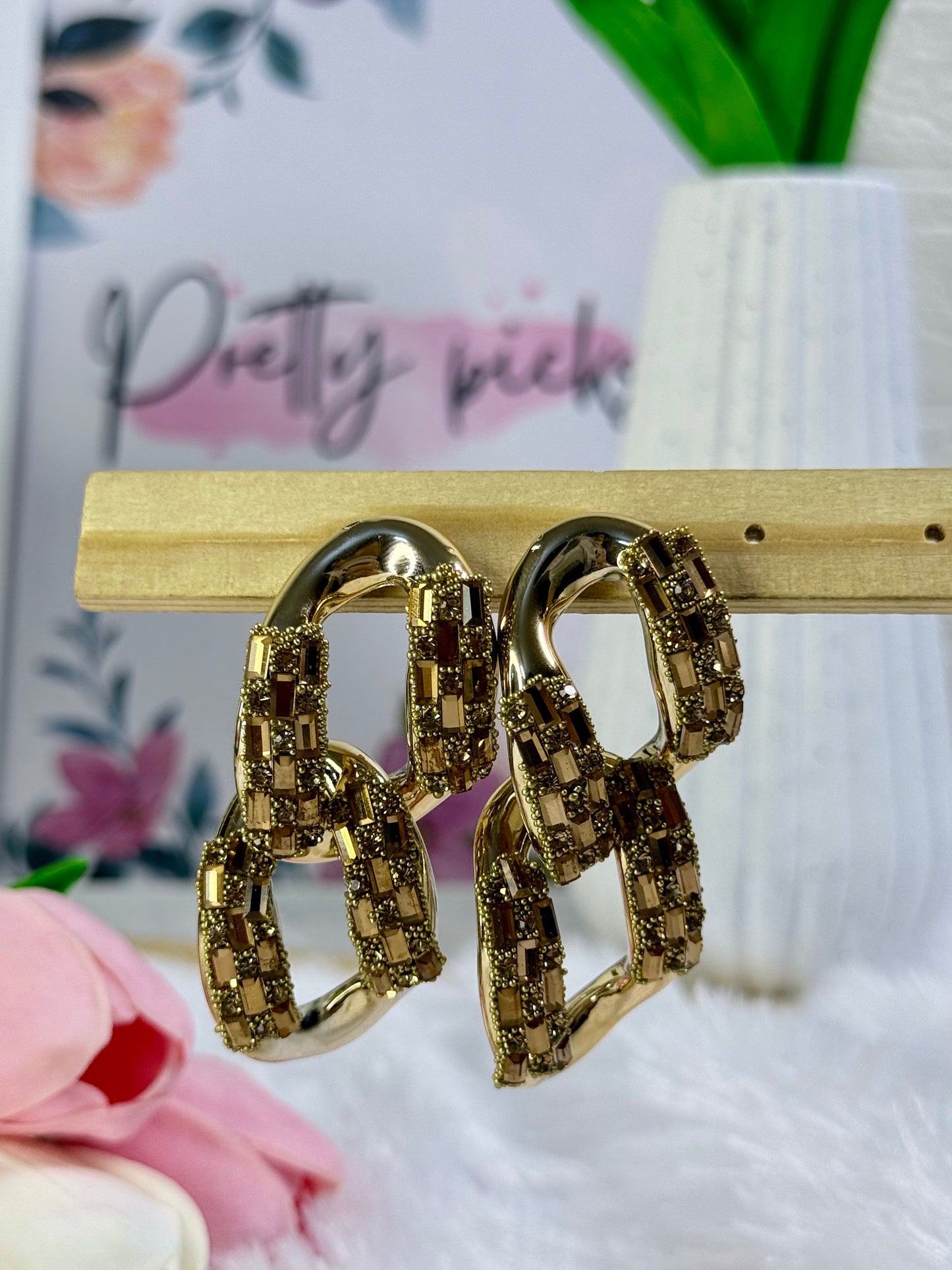 Crystal Double-Link Earring