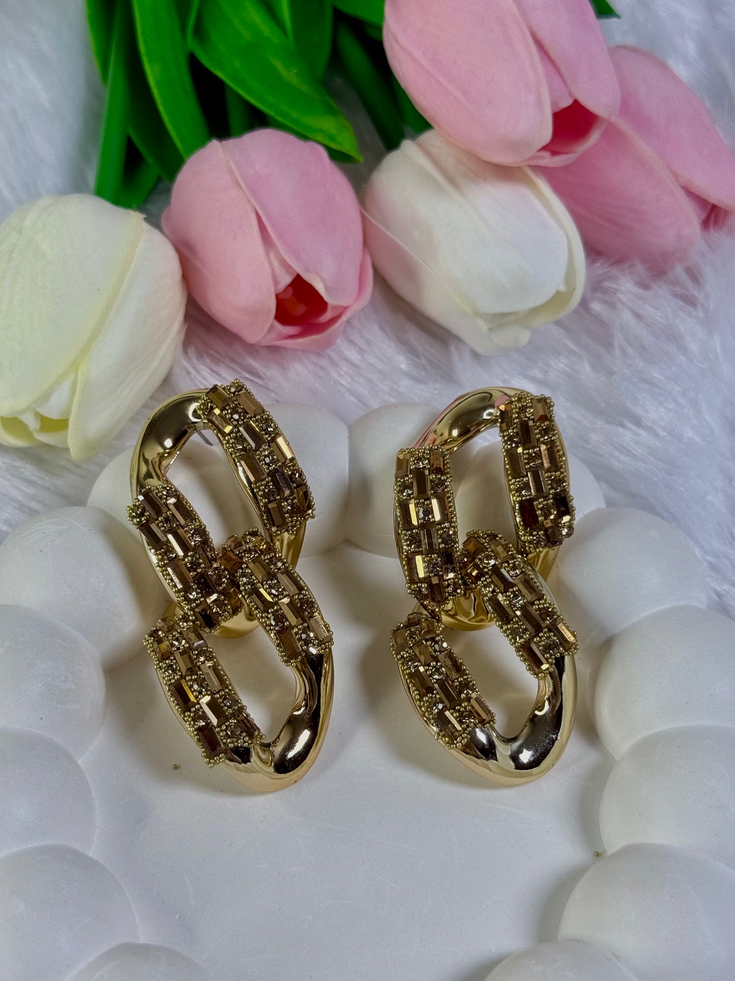 Crystal Double-Link Earring