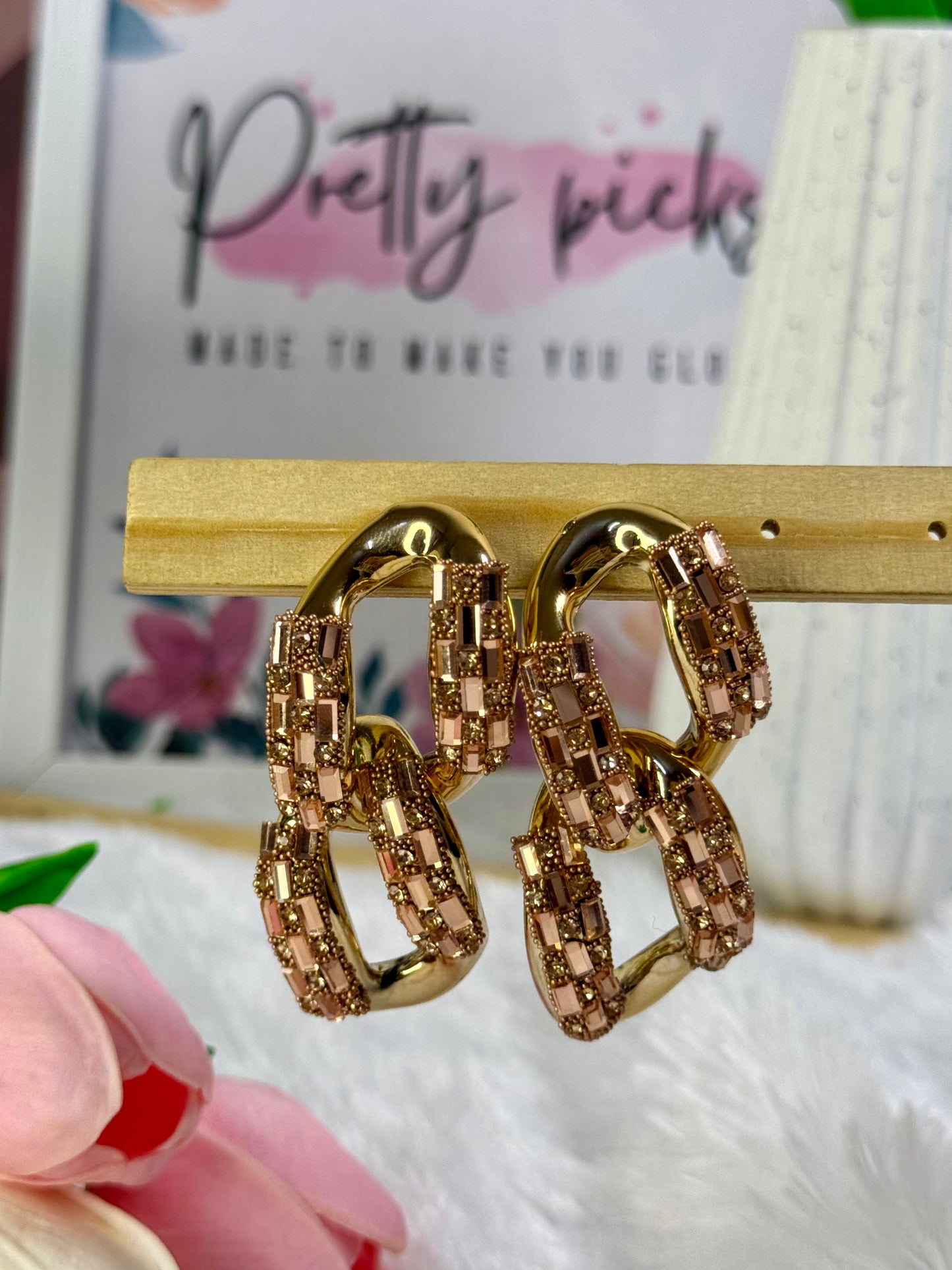 Crystal Double-Link Earring